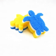 Tortoise shaped scouring pad kitchen cleaning sponge